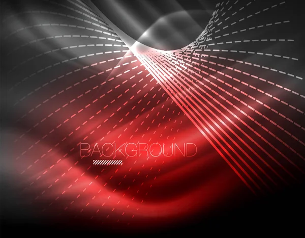 Yumuşak ışık efekti, parlak parlak neon koyu arka plan üzerinde düz çizgiler. Enerji Teknoloji fikir