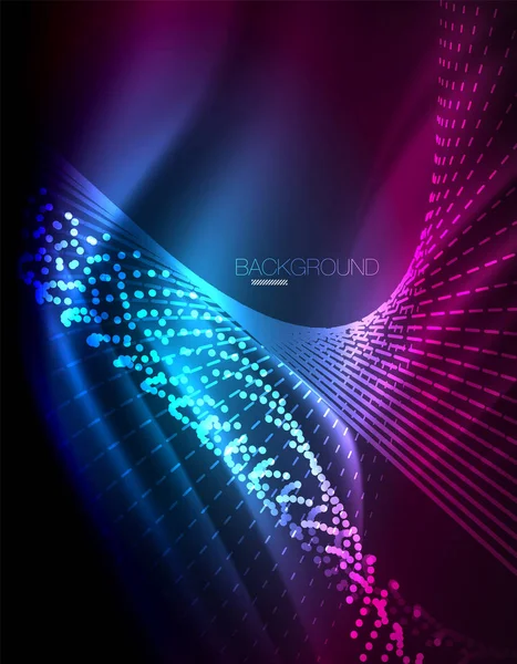 Yumuşak ışık efekti, parlak parlak neon koyu arka plan üzerinde düz çizgiler. Enerji Teknoloji fikir