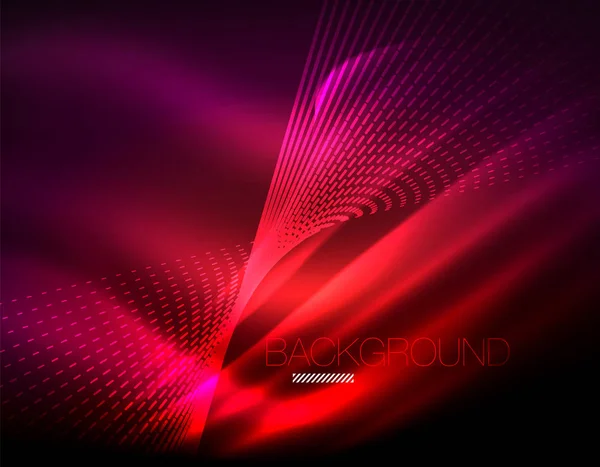 Yumuşak ışık efekti, parlak parlak neon koyu arka plan üzerinde düz çizgiler. Enerji Teknoloji fikir