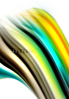 Sıvı sıvı karıştırma renkler konsepti üzerine açık gri renkli, dalga ve girdap eğrisi akışı satır, trendy soyut düzeni şablonu iş sunumu, app duvar kağıdı başlık sayfası, poster veya duvar kağıdı için