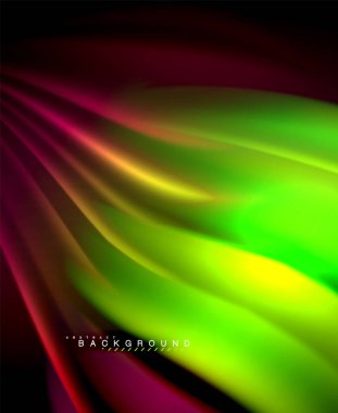 Neon holografik sıvı renkli dalga web, duvar kağıdı, desen, doku ve arka plan için