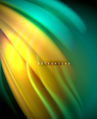 Neon holografik sıvı renkli dalga web, duvar kağıdı, desen, doku ve arka plan için