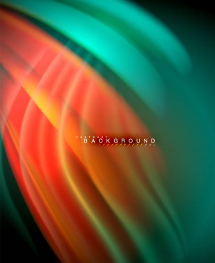 Neon holografik sıvı renkli dalga web, duvar kağıdı, desen, doku ve arka plan için