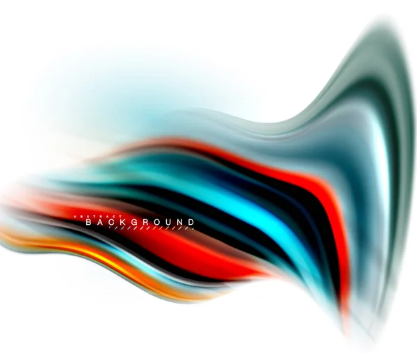 Fluid liquid mixing colors concept on light grey background, wave and swirl curve flow line, trendy abstract layout template for business presentation, app wallpaper banner, poster or wallpaper — Stock Vector