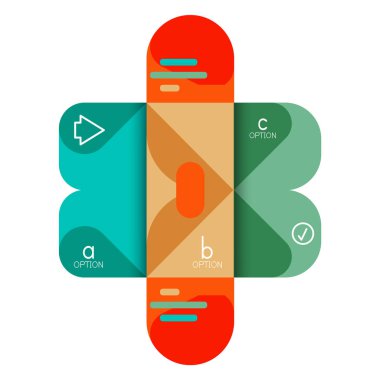 Infographics seçeneği ve adım adım içinde yuvarlak kareler, grafik, grafik, diyagram seçenekleri, parçalar, süreçleri ile unsuru