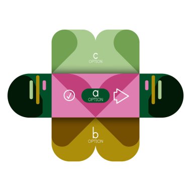 Infographics seçeneği ve adım adım içinde yuvarlak kareler, grafik, grafik, diyagram seçenekleri, parçalar, süreçleri ile unsuru