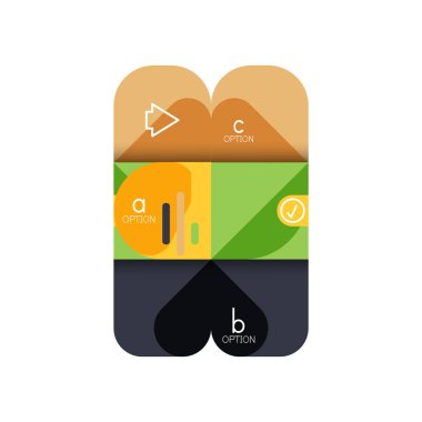 Infographics seçeneği ve adım adım içinde yuvarlak kareler, grafik, grafik, diyagram seçenekleri, parçalar, süreçleri ile unsuru