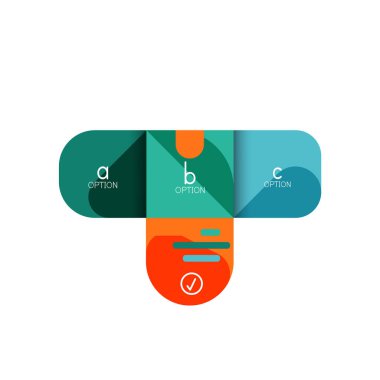 Infographics seçeneği ve adım adım içinde yuvarlak kareler, grafik, grafik, diyagram seçenekleri, parçalar, süreçleri ile unsuru