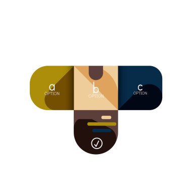 Infographics seçeneği ve adım adım içinde yuvarlak kareler, grafik, grafik, diyagram seçenekleri, parçalar, süreçleri ile unsuru