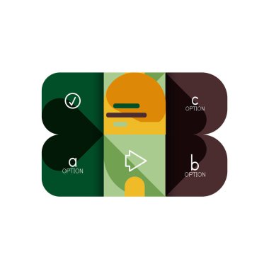 Infographics seçeneği ve adım adım içinde yuvarlak kareler, grafik, grafik, diyagram seçenekleri, parçalar, süreçleri ile unsuru