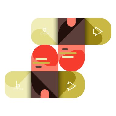 Infographics seçeneği ve adım adım içinde yuvarlak kareler, grafik, grafik, diyagram seçenekleri, parçalar, süreçleri ile unsuru