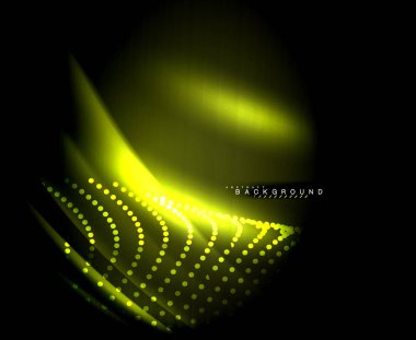 Neon parlayan techno hatları, yüksek teknoloji fütüristik arka plan şablonu kare şekilleri ile