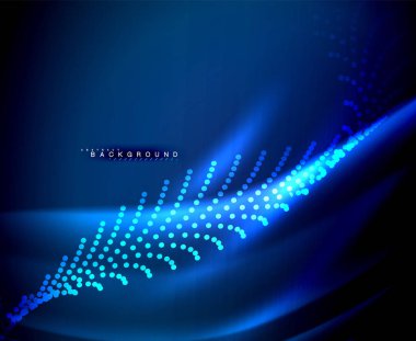 Neon parlayan techno hatları, yüksek teknoloji fütüristik arka plan şablonu kare şekilleri ile