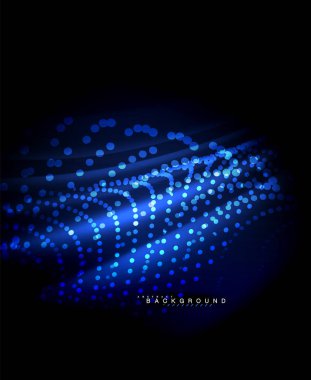 Neon parlayan techno hatları, yüksek teknoloji fütüristik arka plan şablonu kare şekilleri ile