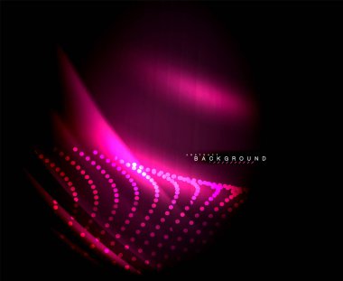 Neon parlayan techno hatları, yüksek teknoloji fütüristik arka plan şablonu kare şekilleri ile