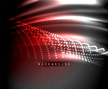 Neon parlayan techno hatları, yüksek teknoloji fütüristik arka plan şablonu kare şekilleri ile