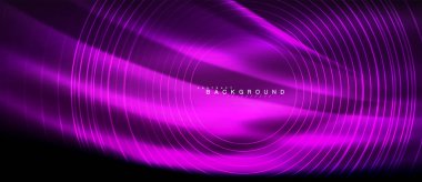 Neon parlayan çizgiler, sihirli enerji uzay ışığı konsepti, soyut arka plan duvar kağıdı tasarımı