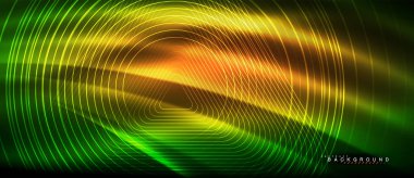 Neon parlayan çizgiler, sihirli enerji uzay ışığı konsepti, soyut arka plan duvar kağıdı tasarımı