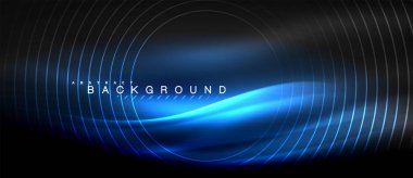 Neon parlayan çizgiler, sihirli enerji uzay ışığı konsepti, soyut arka plan duvar kağıdı tasarımı