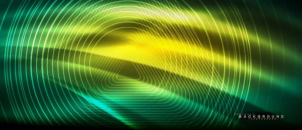 Neon parlayan çizgiler, sihirli enerji uzay ışığı konsepti, soyut arka plan duvar kağıdı tasarımı