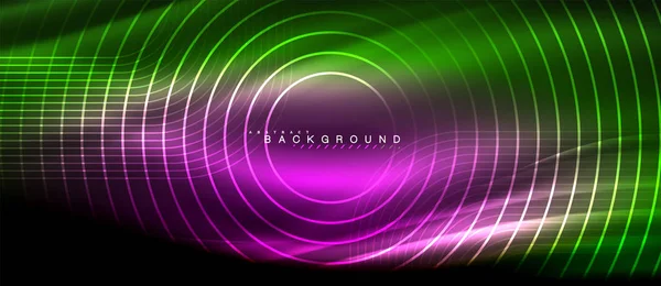 Neon parlayan çizgiler, sihirli enerji uzay ışığı konsepti, soyut arka plan duvar kağıdı tasarımı