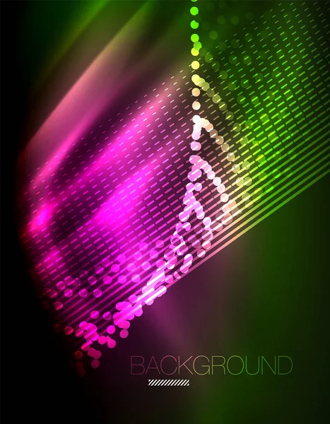 Yumuşak ışık efekti, parlak parlak neon koyu arka plan üzerinde düz çizgiler. Enerji Teknoloji fikir