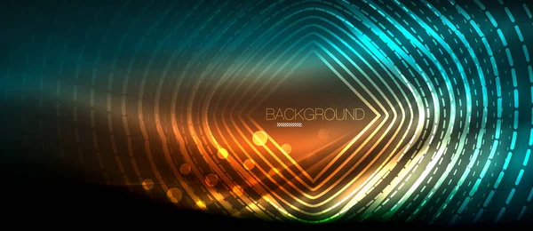 Neon parlayan dalga, sihirli enerji ve ışık arka plan. Duvar kağıdı şablonu, yüksek teknoloji gelecek kavramı