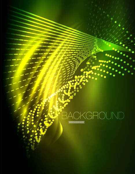 Yumuşak ışık efekti, parlak parlak neon koyu arka plan üzerinde düz çizgiler. Enerji Teknoloji fikir