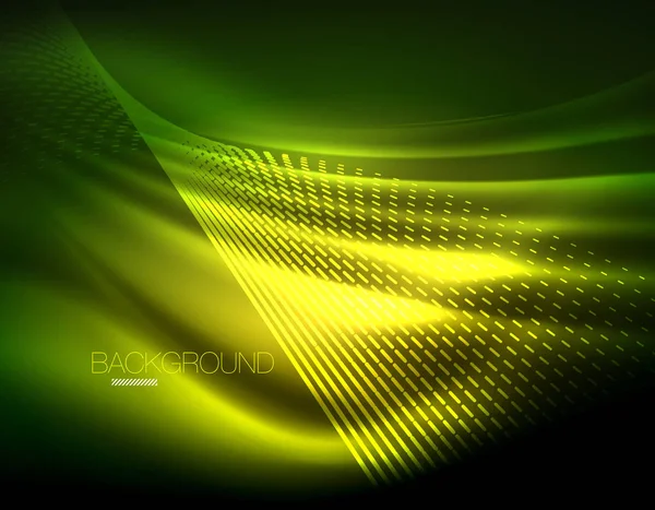 Yumuşak ışık efekti, parlak parlak neon koyu arka plan üzerinde düz çizgiler. Enerji Teknoloji fikir