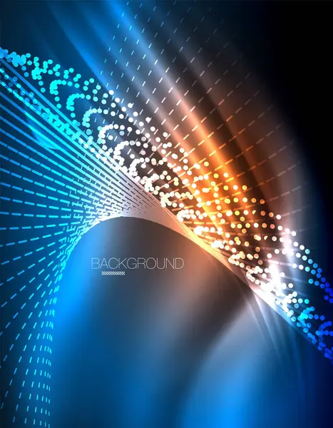 Yumuşak ışık efekti, parlak parlak neon koyu arka plan üzerinde düz çizgiler. Enerji Teknoloji fikir