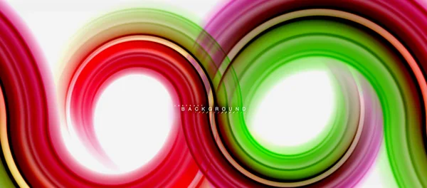 Rainbow płynu koloru linii streszczenie tło - wirowa i kół, skręcone projekt płyn kolory, kolorowe marmuru lub plastikowe faliste tekstura tło, wielobarwny szablon dla firmy lub technologii — Wektor stockowy