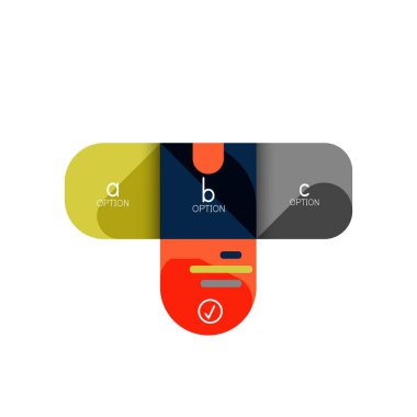 Infographics seçeneği ve adım adım içinde yuvarlak kareler, grafik, grafik, diyagram seçenekleri, parçalar, süreçleri ile unsuru