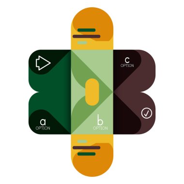 Infographics seçeneği ve adım adım içinde yuvarlak kareler, grafik, grafik, diyagram seçenekleri, parçalar, süreçleri ile unsuru
