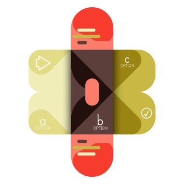 Infographics seçeneği ve adım adım içinde yuvarlak kareler, grafik, grafik, diyagram seçenekleri, parçalar, süreçleri ile unsuru