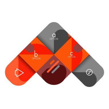 Infographics seçeneği ve adım adım içinde yuvarlak kareler, grafik, grafik, diyagram seçenekleri, parçalar, süreçleri ile unsuru