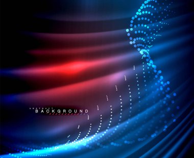 Neon parlayan techno hatları, yüksek teknoloji fütüristik arka plan şablonu kare şekilleri ile