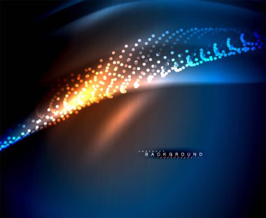 Neon parlayan techno hatları, yüksek teknoloji fütüristik arka plan şablonu kare şekilleri ile