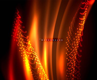 Neon parlayan techno hatları, yüksek teknoloji fütüristik arka plan şablonu kare şekilleri ile