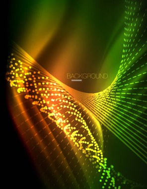 Yumuşak ışık efekti, parlak parlak neon koyu arka plan üzerinde düz çizgiler. Enerji Teknoloji fikir