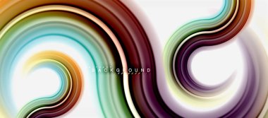 Gökkuşağı sıvı renkli arka plan - girdap ve daireler, bükülmüş sıvı renkler, renkli mermer veya plastik dalgalı doku zemin, çok renkli şablonu için iş veya teknoloji