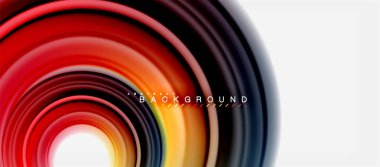 Gökkuşağı sıvı renkli arka plan - girdap ve daireler, bükülmüş sıvı renkler, renkli mermer veya plastik dalgalı doku zemin, çok renkli şablonu için iş veya teknoloji