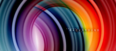 Gökkuşağı sıvı renkli arka plan - girdap ve daireler, bükülmüş sıvı renkler, renkli mermer veya plastik dalgalı doku zemin, çok renkli şablonu için iş veya teknoloji