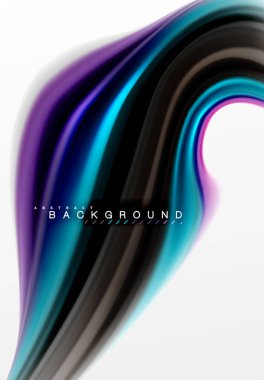 Sıvı sıvı karıştırma renkler konsepti üzerine açık gri renkli, eğri akışı, trendy soyut düzeni şablonu iş veya teknoloji sunu veya web broşür kapak için duvar kağıdı