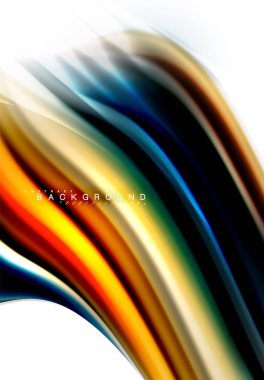 Sıvı sıvı karıştırma renkler konsepti üzerine açık gri renkli, dalga ve girdap eğrisi akışı satır, trendy soyut düzeni şablonu iş sunumu, app duvar kağıdı başlık sayfası, poster veya duvar kağıdı için