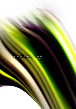 Sıvı sıvı karıştırma renkler konsepti üzerine açık gri renkli, dalga ve girdap eğrisi akışı satır, trendy soyut düzeni şablonu iş sunumu, app duvar kağıdı başlık sayfası, poster veya duvar kağıdı için