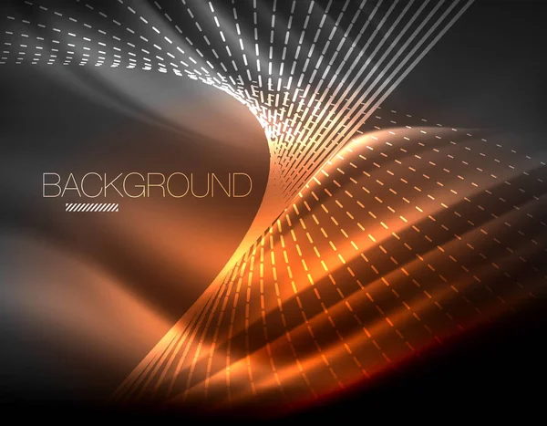 Yumuşak ışık efekti, parlak parlak neon koyu arka plan üzerinde düz çizgiler. Enerji Teknoloji fikir