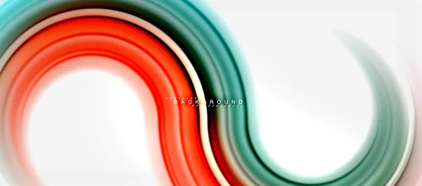 Regenbogen flüssige Farblinie abstrakter Hintergrund - Wirbel und Kreise, verdrehte flüssige Farben Design, bunte Marmor oder Kunststoff wellenförmige Textur Hintergrund, bunte Vorlage für Unternehmen oder Technologie — Stockvektor
