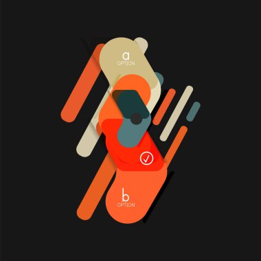 Düz tasarım geometrik infographics, ok şekli vektör etiket veya etiket, Fiyat etiketleri, promosyon rozet, simgesi tasarım, kağıt tarzı düzeni verileri grafik görselleştirme adım adım süreci için için teklif