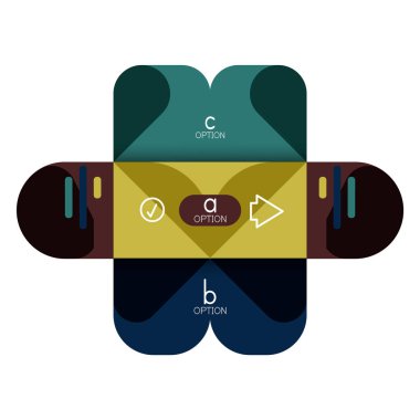 Infographics seçeneği ve adım adım içinde yuvarlak kareler, grafik, grafik, diyagram seçenekleri, parçalar, süreçleri ile unsuru