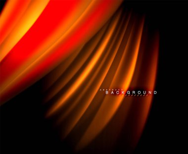 Neon parlayan dalga, sihirli enerji ve ışık arka plan. Vektör duvar kağıdı şablonu